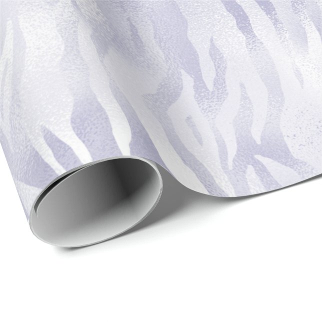 Papel De Presente Impressão Lilac Zebra Lavanda Glam (Ponta do rolo)