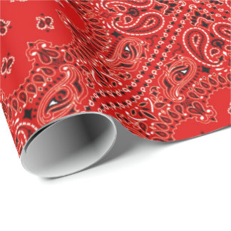 Papel De Presente Impressão ocidental vermelho do lenço do Bandana