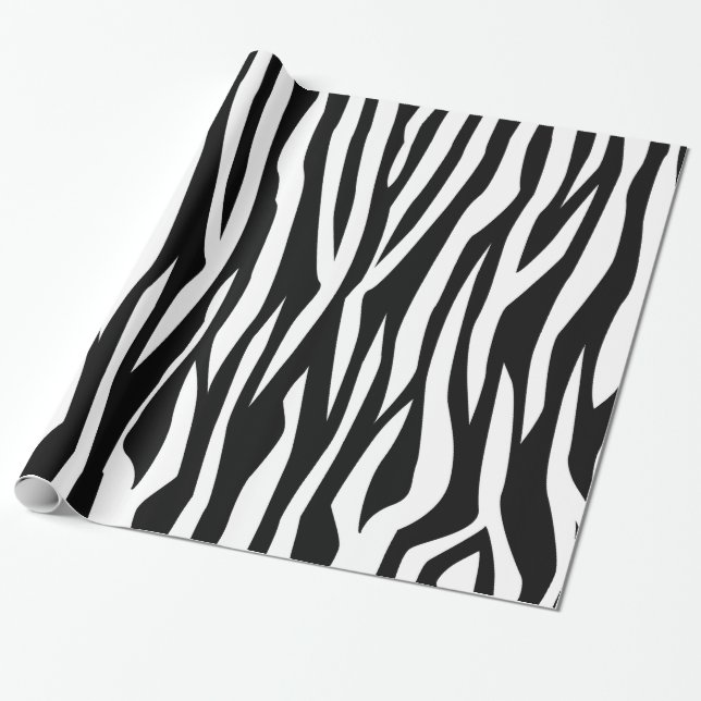 Papel De Presente Impressão preto da zebra (Desenrolado)