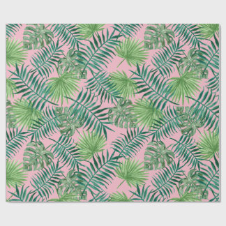Papel De Presente Impressão tropical - rosa das palmeiras
