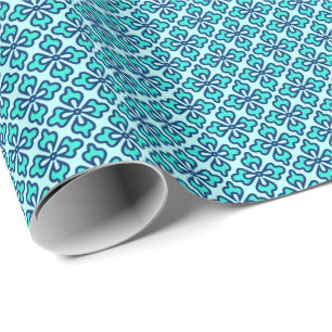 Papel De Presente impressão, turquesa, marinho e aqua