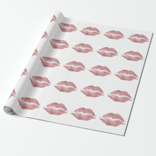 Papel De Presente Impressão vítrea rosa, ouro rosa.