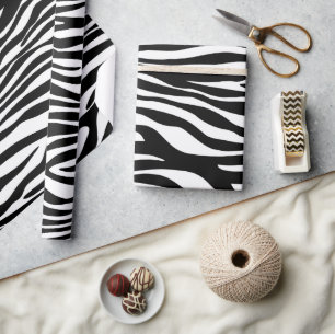 Papel De Presente Impressão Zebra, Banhas Zebra, Preto E Branco
