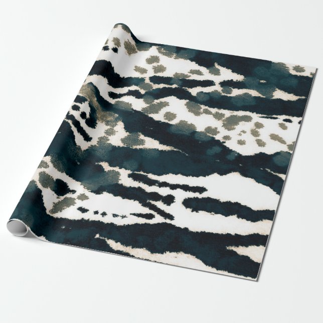 Papel De Presente Impressão Zebra envelhecida. Cinza Zebra Rough Imp (Desenrolado)