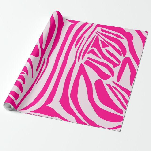 Papel De Presente Impressão zebra rosa (Desenrolado)