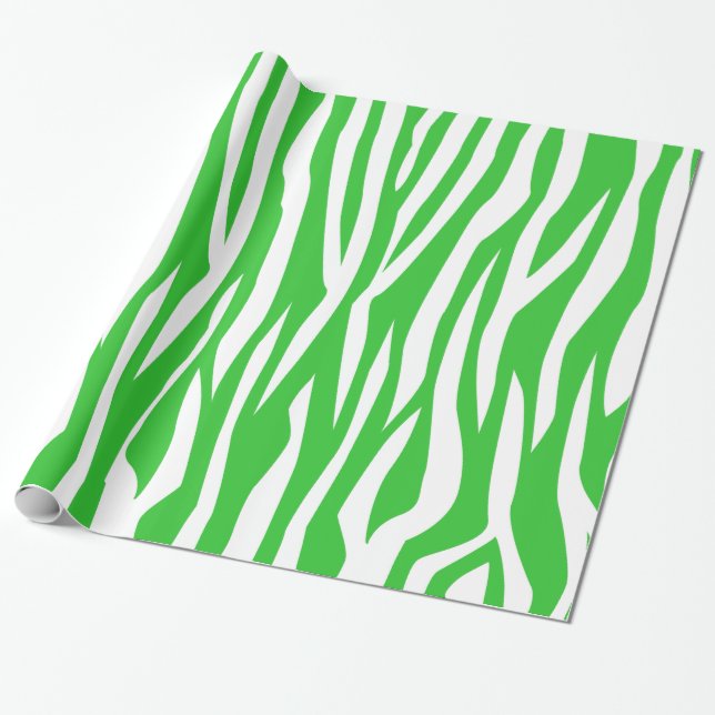 Papel De Presente Impressão Zebra Verde (Desenrolado)