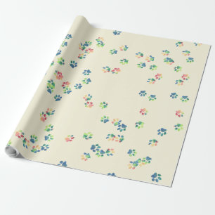 Papel De Presente Impressões de pata para Pessoas de pet