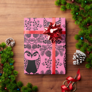 Papel De Presente Impressões Folk Art Owl