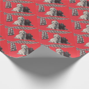 Papel De Presente imprimível adorável de terriers escoceses