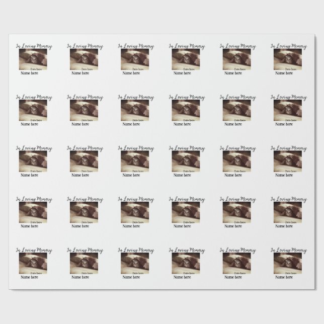 Papel De Presente In loving memory memorial keepsake add pet name (Aberto)