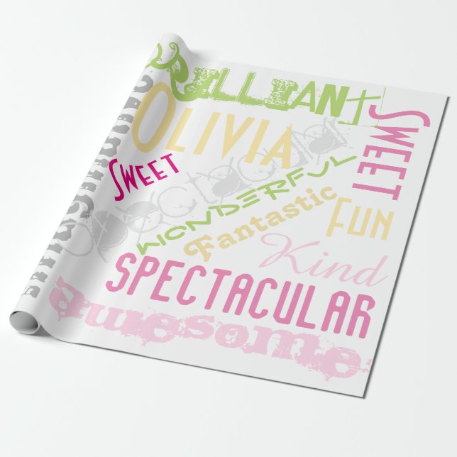Papel De Presente Incríveis Pastéis Personalizados para Todas as Oca (Desenrolado)