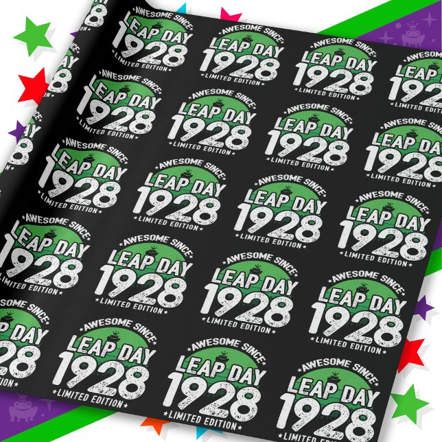 Papel De Presente Incrível Desde 1928 Dia do Ano Leap Fev 29 Anivers (Criador carregado)