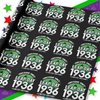 Papel De Presente Incrível Desde 1936 Dia do Ano Leap Fev 29 Anivers