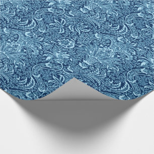 Papel De Presente Indiano de William Morris, índigo escuro e