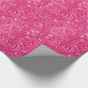 Papel De Presente Indiano de William Morris, rosa fúcsia profundo
