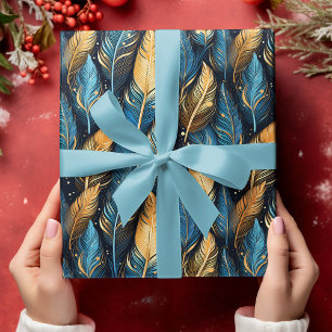 Papel De Presente Indígenas de Boho Tribal de Penas Nativas