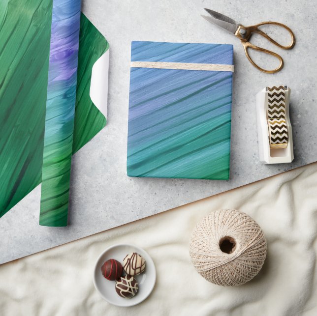 Papel De Presente Índigo rico, verde profundo e ametista (Artesanato)