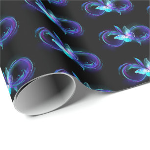Papel De Presente Infinidade brilhante com borboleta mágica