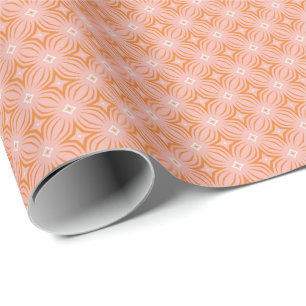 Papel De Presente Infiniti Estrela Rosa e Laranja