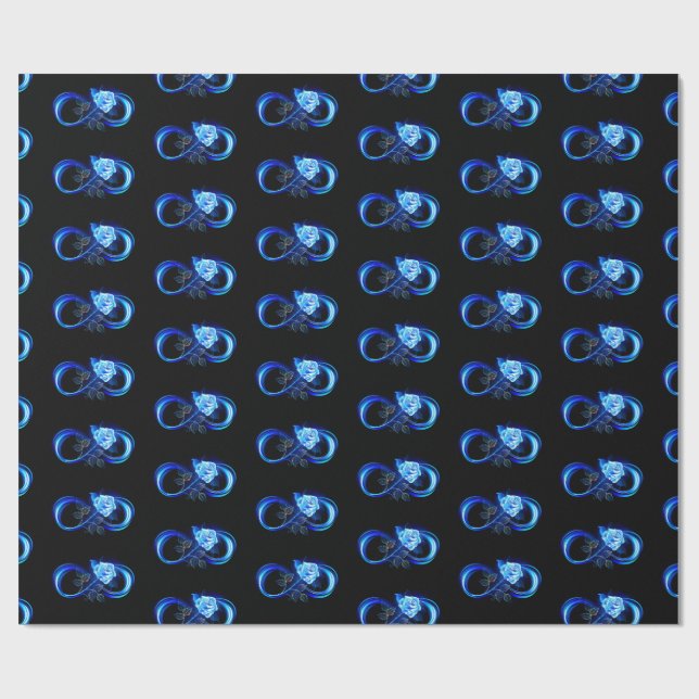 Papel De Presente Infinito brilhante com rosa azul (Aberto)