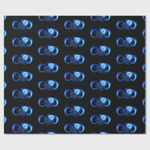 Papel De Presente Infinito brilhante com rosa azul