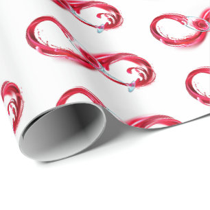 Papel De Presente Infinito com Vinho Tinto