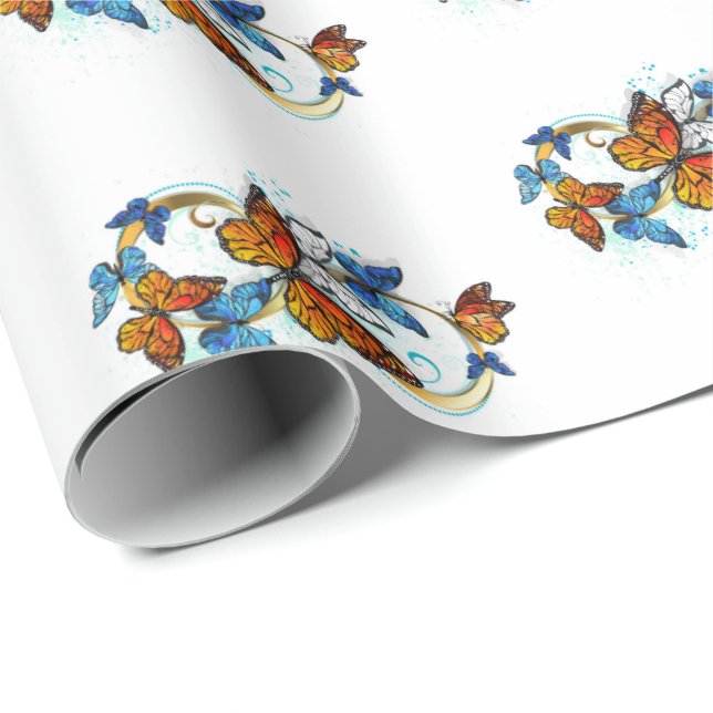 Papel De Presente Infinity of Monarch Butterflies (Ponta do rolo)