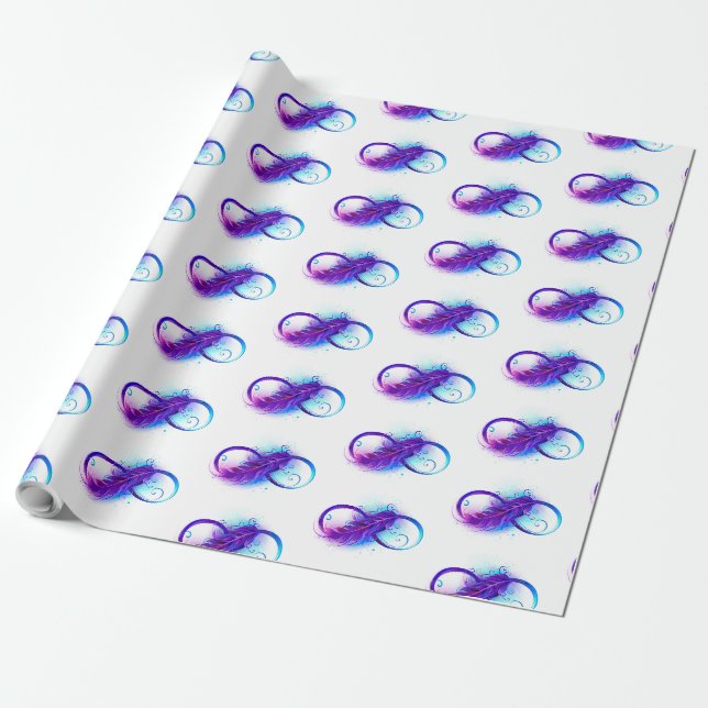 Papel De Presente Infinity with Purple Feather (Desenrolado)
