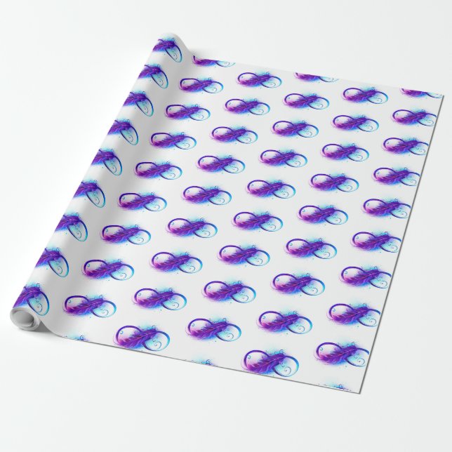 Papel De Presente Infinity with Purple Feather (Desenrolado)