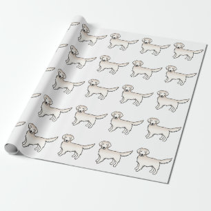 Papel De Presente Inglês Cream Ouro Retriever Cartoon Dog Padrão