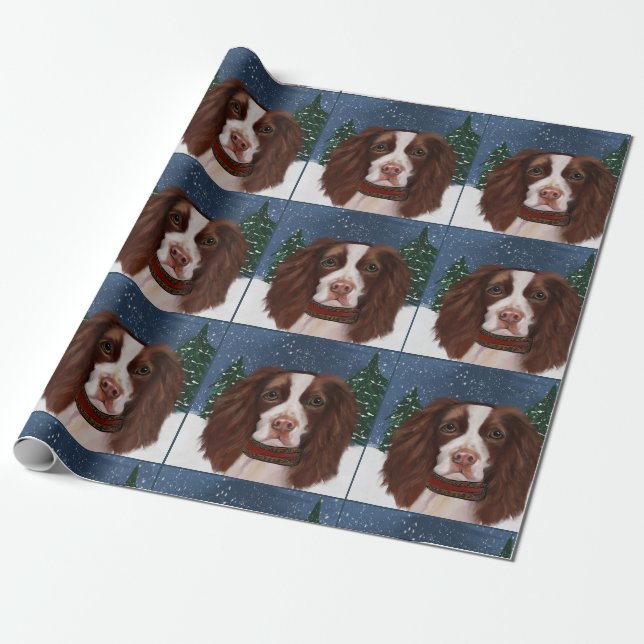 PAPEL DE PRESENTE INGLÊS SPRINGER SPANIEL (Desenrolado)