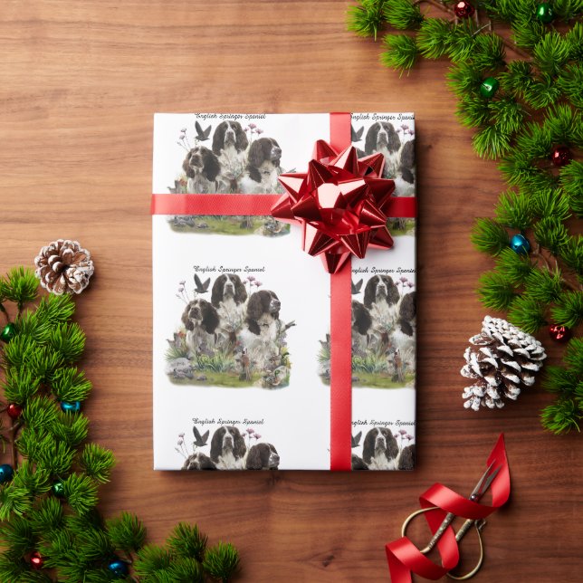 Papel De Presente Inglês Springer Spaniels, Arte (Presente de Natal)