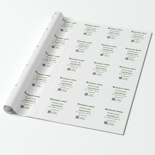Papel De Presente Ingredientes adicionar nome do produto peso escane