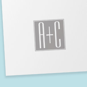 Papel De Presente Iniciais de Casais Editáveis Branco e Cinza