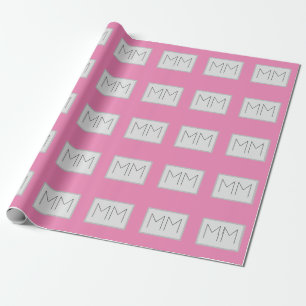 Papel De Presente Iniciais de Nome Mínimo Moderno do Monograma