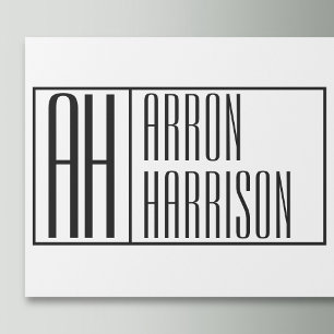 Papel De Presente Iniciais Mínimas Modernas & Logotipo de Nome