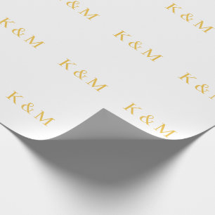 Papel De Presente Iniciais Monograma Noiva Noivo Nome do Casal Casam