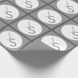 Papel De Presente Iniciais Monogramas Sobrepostos Modernos | Cinza