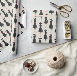 Papel De Presente Ink Wash Little Black Dress Fashion Pattern