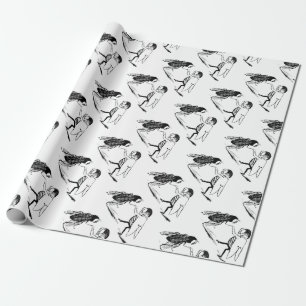 Papel De Presente Insetos Antigos Dançando; Mosca Azulada