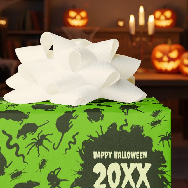 Papel De Presente Insetos Assustadores Feliz Halloween Adicione O An (Criador carregado)