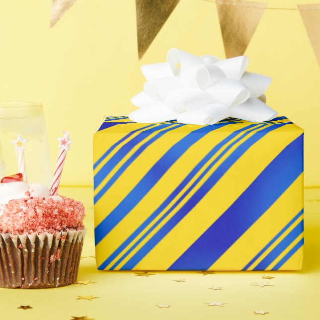 Papel De Presente Inspirações da Ucrânia azul e amarela (Festa de aniversário)