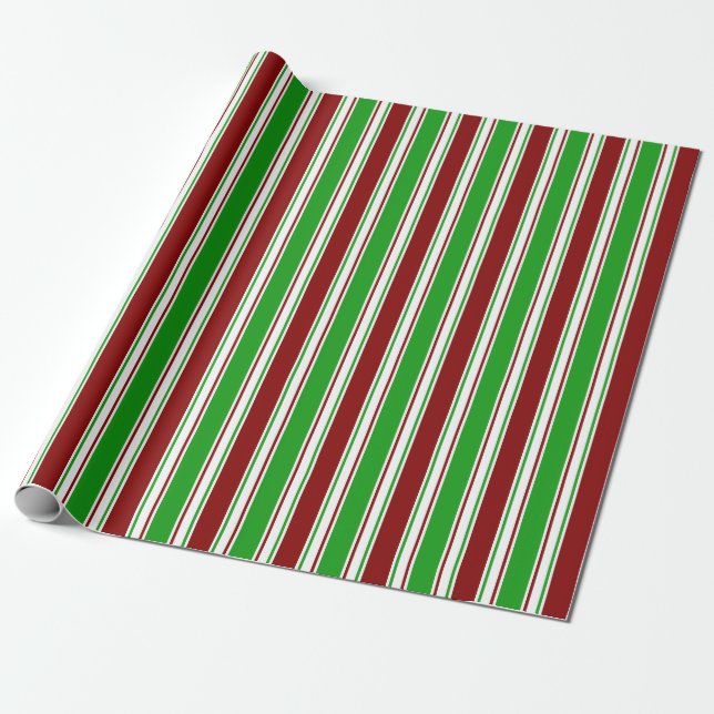 Papel De Presente Inspirado no Natal Vermelho, Branco e Verde (Desenrolado)