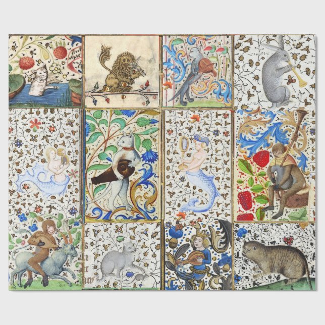 PAPEL DE PRESENTE INSTRUMENTOS MUSICAIS DE JOGO BESTIÁRIO MEDIEVAL (Aberto)