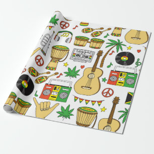 Papel De Presente Instrumentos musicais sem descontinuidades. Reggae