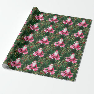 Papel De Presente Instrutor Yoga Christmas Santa Claus