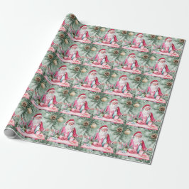 Papel De Presente Instrutor Yoga Christmas Santa Claus
