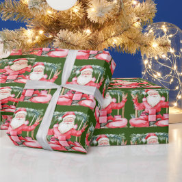 Papel De Presente Instrutor Yoga Christmas Santa Claus