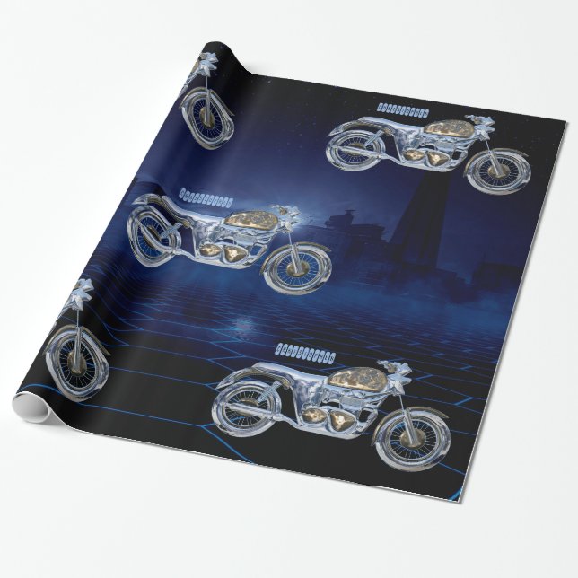 Papel De Presente Interruptor inversor Sparkling dourado azul do (Desenrolado)