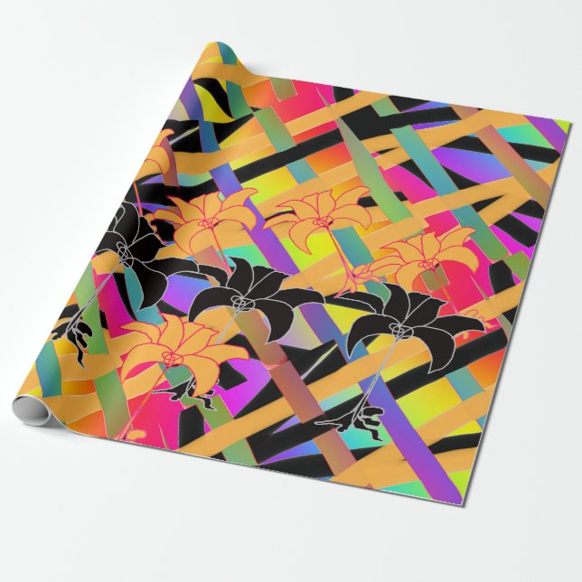 Papel De Presente Interwoven Floral (Desenrolado)